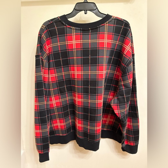 NWT Nike Jordan Brooklyn Plaid Fleece Loose Fit Crew Sweatshirt Women’s - Picture 4 of 7